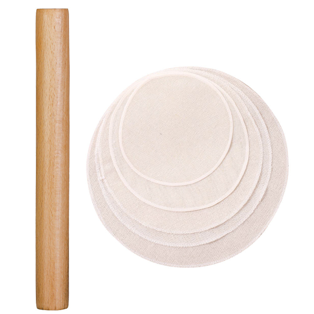 Kitchen Roller Baking - 6-teiliges Holz-Teigrollen-Set, antihaftbeschichtet, aus harter Buche,