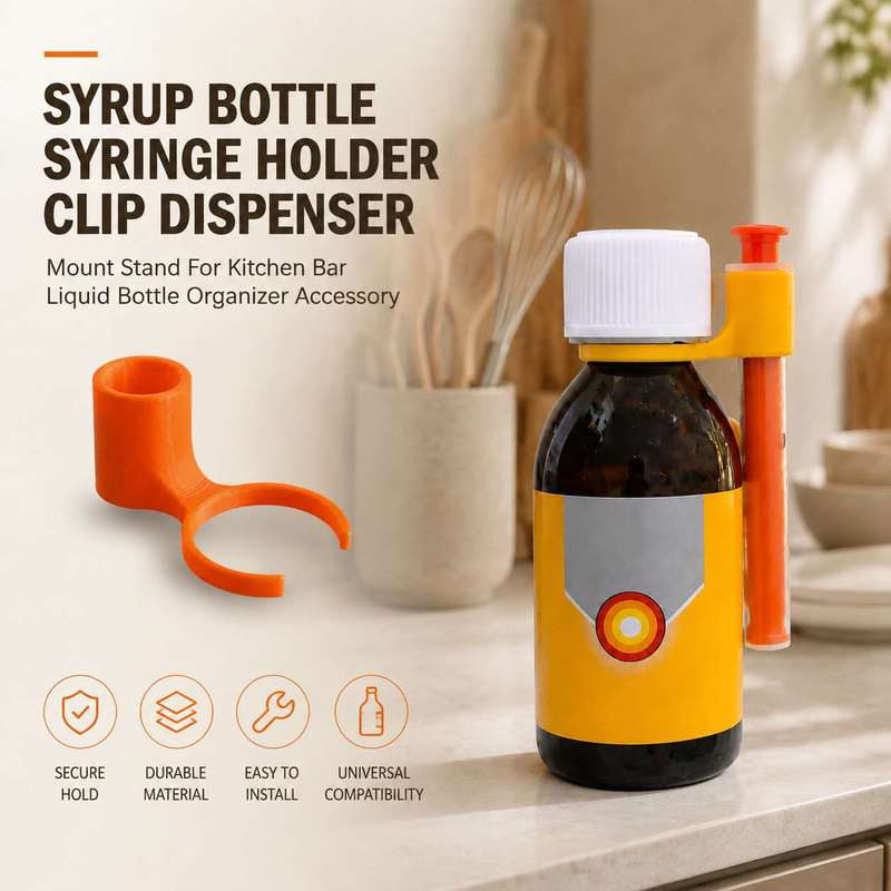Kitchen Uncle - Sirupflaschen-Spritzenhalter-Clip-Spender-Halterung für Küche und Bar, Flüssigkeitsflaschen-Organizer-Zubehör
