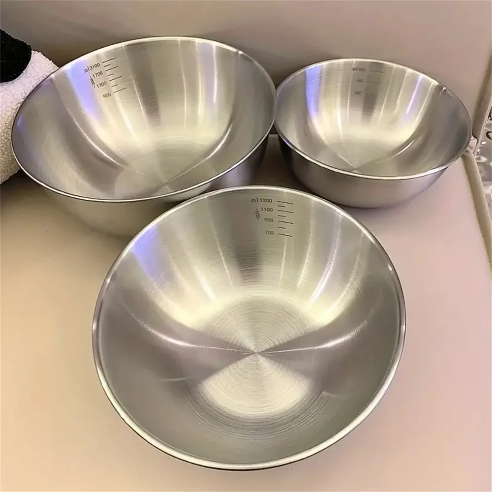 Baking Kitchen Set - 1-3 Edelstahl-Schüssel-Set mit Skala zum Kochen,