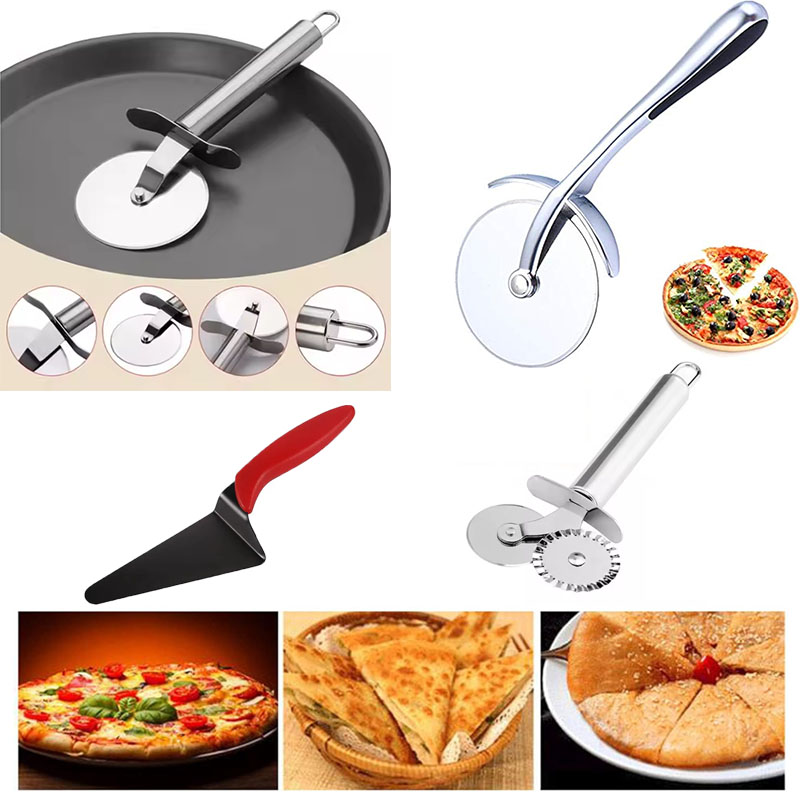 Baking Kitchen Set - Edelstahl-Pizzaschneider, Rad- und Kuchenserver-Set, antihaftbeschichtete Backwerkzeuge