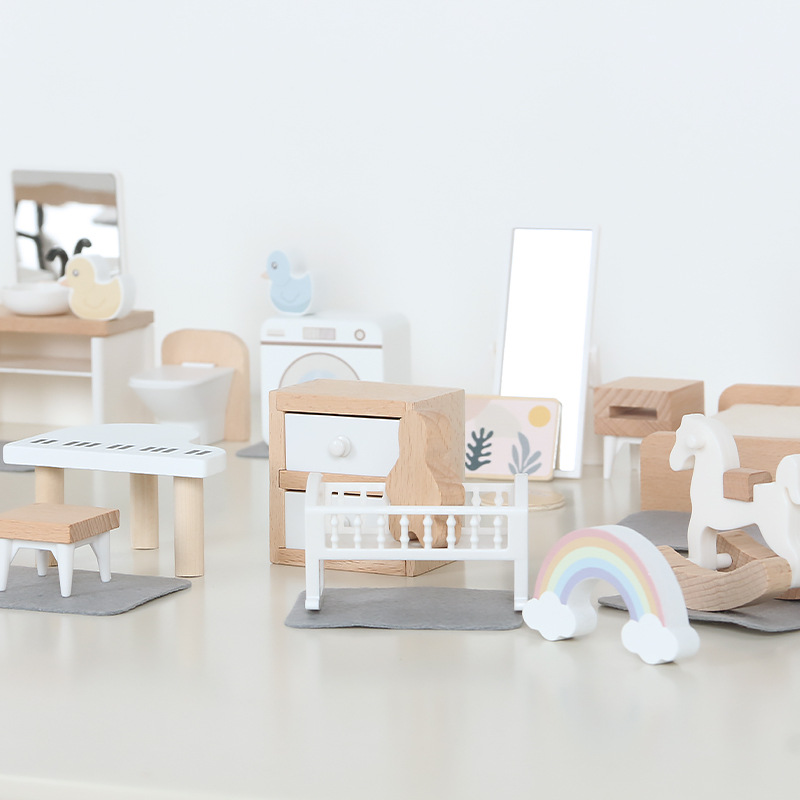 Kitchen Uncle - Moderne Puppenhausmöbel Küche Holz Miniatur Badezimmer