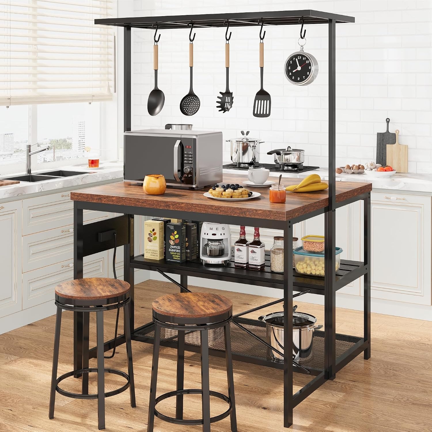 47 Zoll Kücheninsel mit Steckd – Kitchen Baking Rack Bewertung und Preis