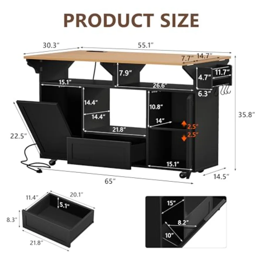 65 Kücheninsel mit Klappbord,  – Kitchen Uncle Bewertung und Preis