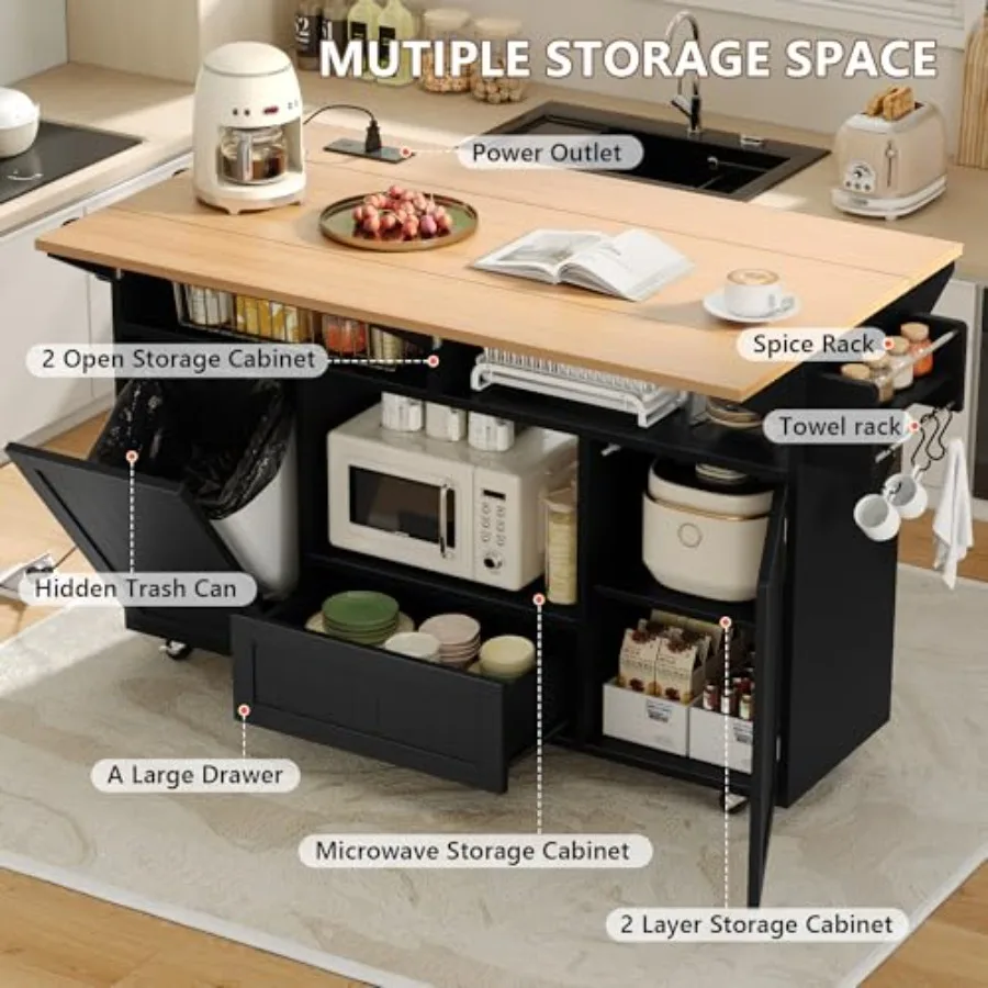 65 Kücheninsel mit Klappbord,  – Kitchen Uncle Bewertung und Preis